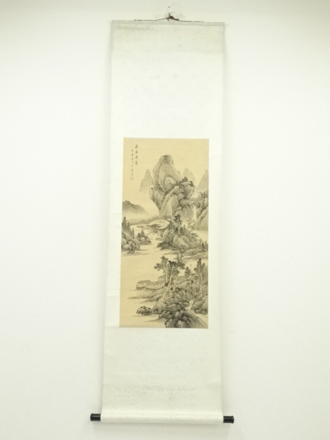 JAPANESE HANGING SCROLL / HAND PAINTED / LANDSCAPE 